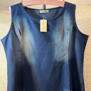 A La Tzarina   Women’s Denim   Bleached  Sleeveless Dress